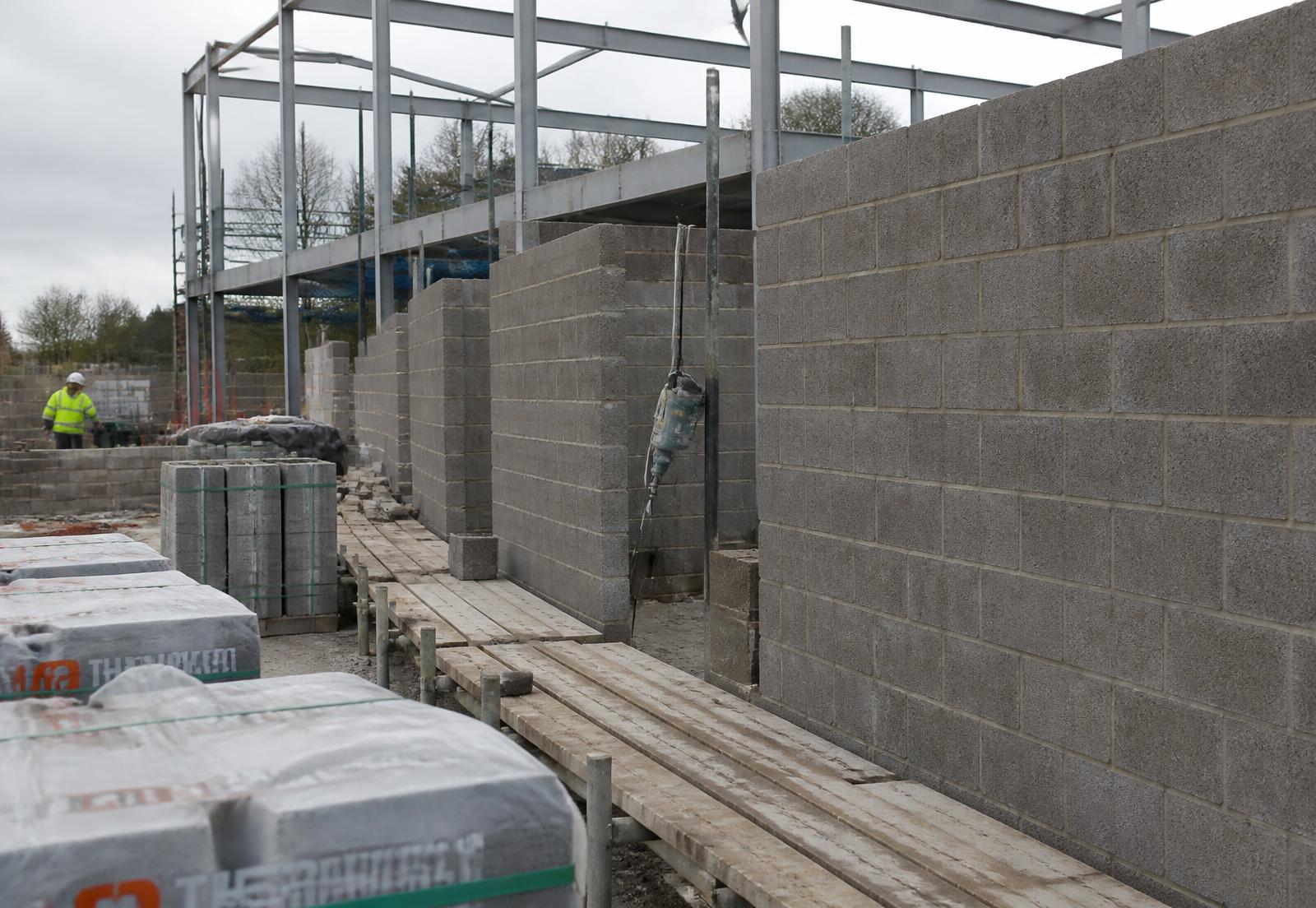 Blockwork carried out on a UK construction site
